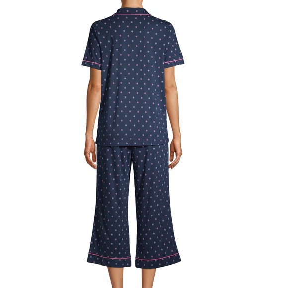 Traditional Short Sleeve Notch Collar Pajama Set - Picture 4 of 5